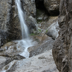 Waterfall, Grotto Creek Canyon Trail, Banff / Canmore area, Alberta, Canada, North America