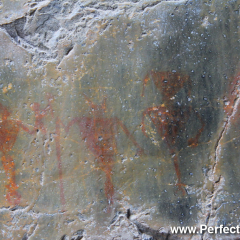 Aboriginal Pictographs, Grotto Creek Canyon Trail, Banff / Canmore area, Alberta, Canada, North America