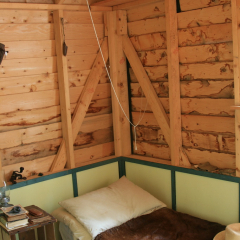 Miners Cabin, Memory Lane Heritage Village, Museum in Lake Charlotte, Nova Scotia, Canada