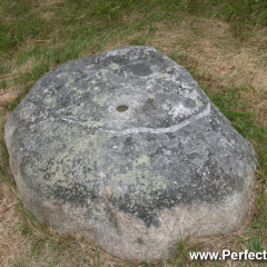 Strange markings stone, Oak Island, Western Shore, Lunenburg County, Nova Scotia, Canada, North America; Explore Oak Island Days 2008, Tourism Society, Pirate Treasure Dig