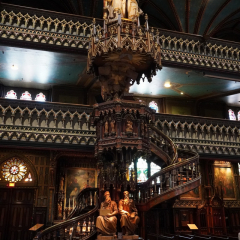 Spiral staircase, Notre Dame Basilica / Cathedral, Old Montreal area, Montreal, Quebac, Canada