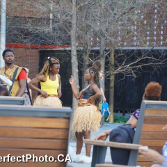 Carribean street performers, St Catherines Street, Old Montreal area, Montreal, Quebac, Canada