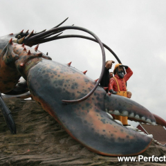 Giant lobster iconic monument, Shediac 2010, New Brunswick, Canada