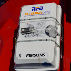 6 Person life raft, New Fire Boat, HRM, Spring Equinox, Waterfront, Halifax, Nova Scotia, Canada