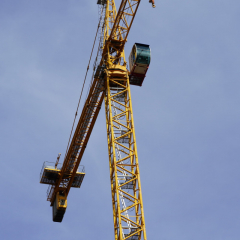 Construction crane ladder, for high rise building, Spring Equinox, Waterfront, Halifax, Nova Scotia, Canada