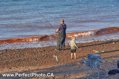 Father and Son, Bass fishing, Wharf road, Noel, East Hants, Cobequid Bay, Nova Scotia