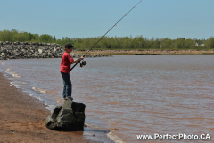 boy fishing at Noel