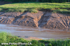 River inlet for mud sliding, Fundy Tidal Interpretive Centre, Gosse Bridge, South Maitland, Cobequid Bay, East Hants, Nova Scotia, Canada