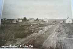 dirt road (now paved) from Noel to Kennetcook Corner, Looking north towards present day church, Selma Museum, East Hants County, Nova Scotia; Ref 1975 Malcolm O'Brien