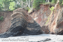 tilted shoreline, geology, Bramber, Cobequid Bay, East Hants, Nova Scotia, Canada