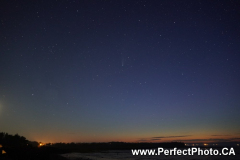 Star comets meteorites Noel, NS; Night sky, campfires, horizon, dusk