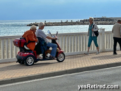 two person trike, Fuengirola, Malaga, Spain, Winter 2024Fuengirola, Malaga, Spain, Winter 2024