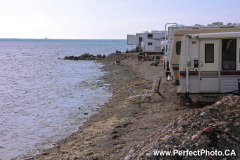 Beach at Marina campground, Stanfest 2011, Canso, Nova Scotia, North America; Folk music festival