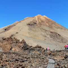 Canary Islands, Mt. Teide.  Trail to peak, rubble, Cable Car level, Mount Teide volcano, National Park, Tenerife, Canary Islands, Spain, 2019