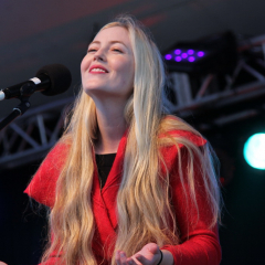 Singer at Stanfest Music Festival. Dala, 2012, Canso, Nova Scotia, Canada, North America