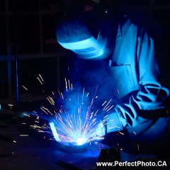 Welding sparks, from metal welder