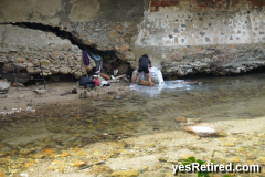 Washing clothes in the Cuale river, Romantic Zone, Puerto Vallarta, Jalisco, Mexico