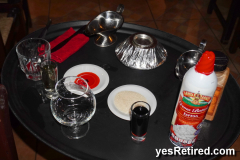 Flaming coffee kit, Laylas Restaurant, fine dining, Puerto Vallarta, Jalisco, Mexico