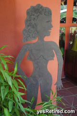 Washroom art, detailed, Vallarta Botanical Gardens AC, Rural jungle, Puerto Vallarta, Jalisco, Mexico