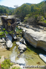 Waterfall, Restaurante Chicos Paradise, Rural jungle, Puerto Vallarta, Jalisco, Mexico, palapa
