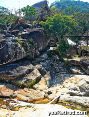 Waterfall, Restaurante Chicos Paradise, Rural jungle, Puerto Vallarta, Jalisco, Mexico, palapa