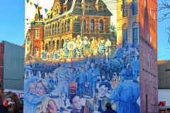 Signature Mural on the former Bird's Drapery Building, Amhers, Nova Scotia, Canada, North America