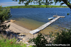 boat dock at a secluded private beach, Mahone Bay, Nova Scotia, Canada, North America
